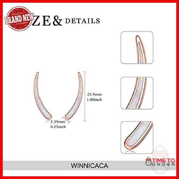 Sterling Silver Opal Ear Climbers 22mm Hypoallergenic Gift